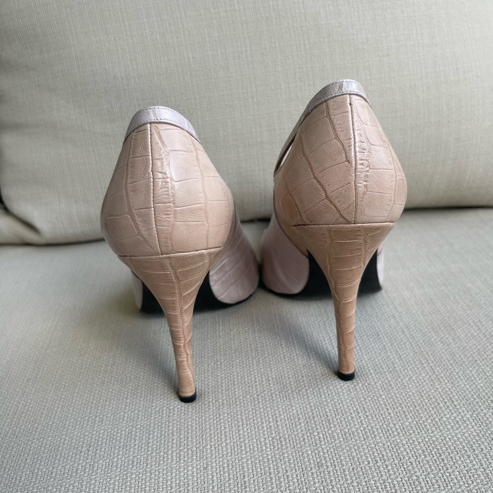 Stuart Weitzman Pastel Pink, Mint & Lavender Leather Pointed Toe HEELS SIZE 7.5 - Picture 6 of 14